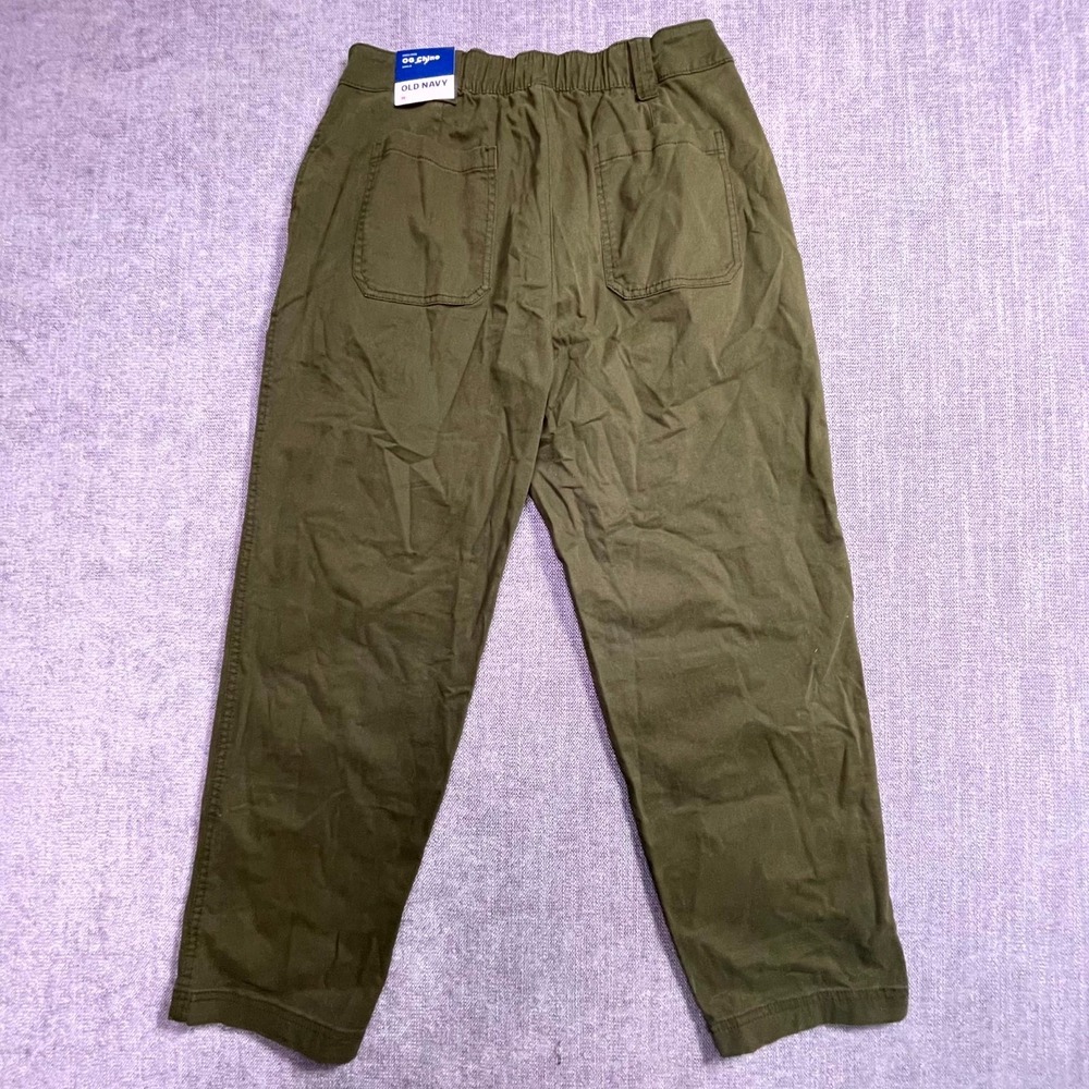 Old Navy OGC Chino Pants Womens Medium Olive Green High Waisted Tapered Straight - Picture 8 of 12